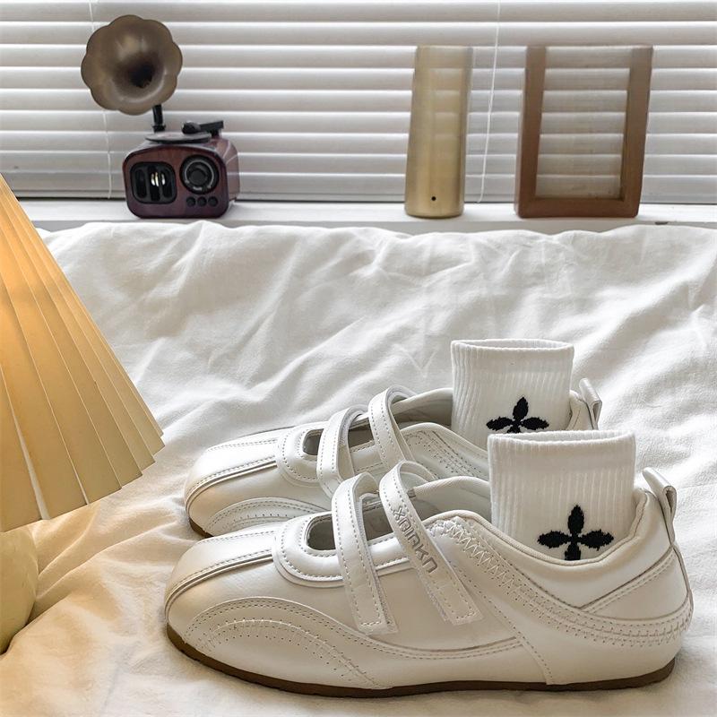 Women's Autumn Lightweight Velcro Mary Jane Sneakers - Thin-soled, Casual Sports, with Inner Height Increase.