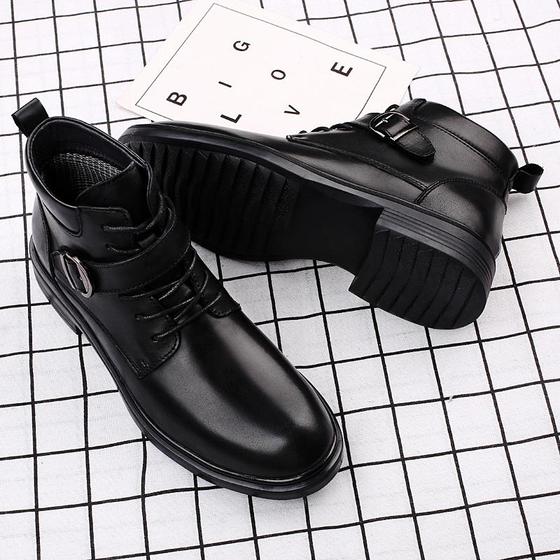 Fashion Luxury Brand Mens Genuine Leather Shoes New Arrival Ankle Boots High Quality Office Business Short Boots Outdoor Motocross Shoes