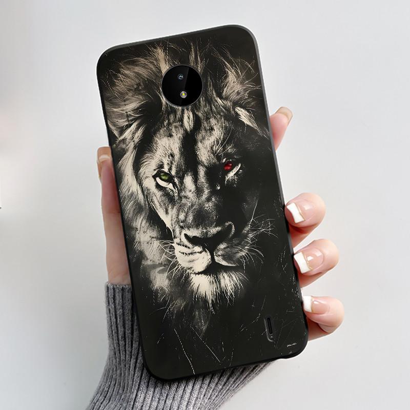 For Nokia C10/Nokia C20 Black Case For Nokia C20 Plus Shockproof Back Beautiful Dreamy Moon Sea Printed Pattern Cover