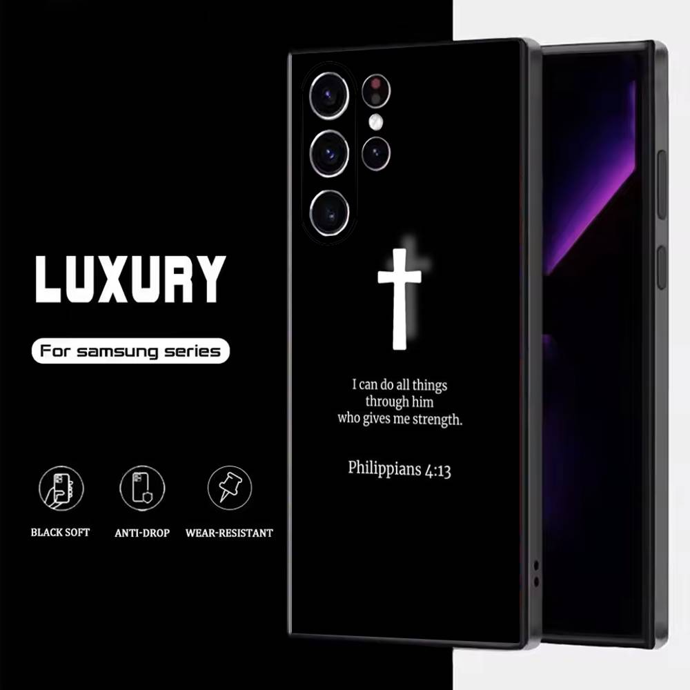 

Gods Plan Jesus Bible Verse Phone Case For Samsung S25,S24,S23,S22,S21,S20,S10,Ultra,Plus,Lite,FE,Soft Silicone Black Cover Samsung S21 s305G