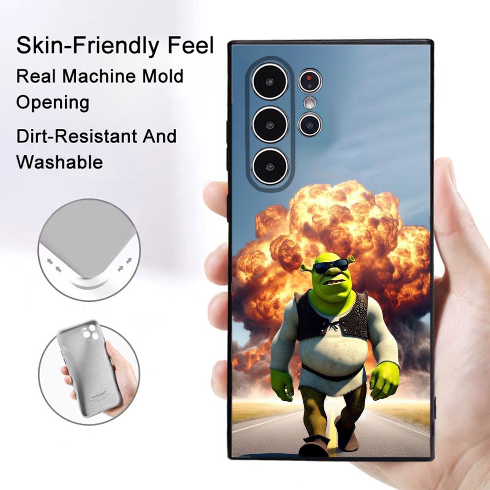 Funny Anime Movie S-Shrek Phone Case Samsung Galaxy S25 S24 S22 S23 Ultra S21 S20 Plus 5G Frosted Non-Slip Full Cover Soft Case