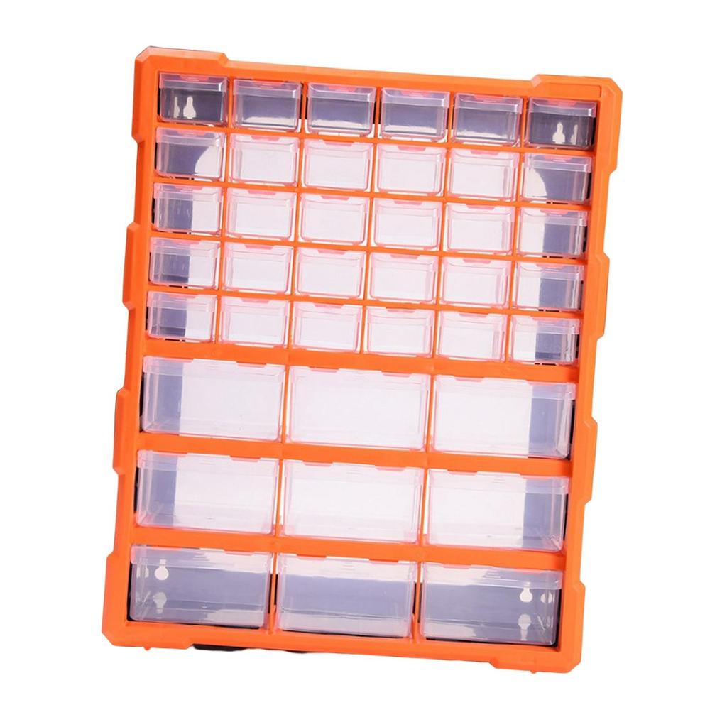 Tool Parts Storage with Lids 36/39 Grids Blocks Clear Drawers Adjustable Divider for Hardware Bin Screws Nuts Electronics