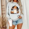 Women's Casual Fashion Round Neck Long Sleeve Halloween Printed Sweatshirt
