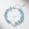 Aquamarine & White Crystal Beaded Bracelet: Fairy Summer Style for Girls, Sweet & Simple Fashion Hand Jewelry with a High-End Feel