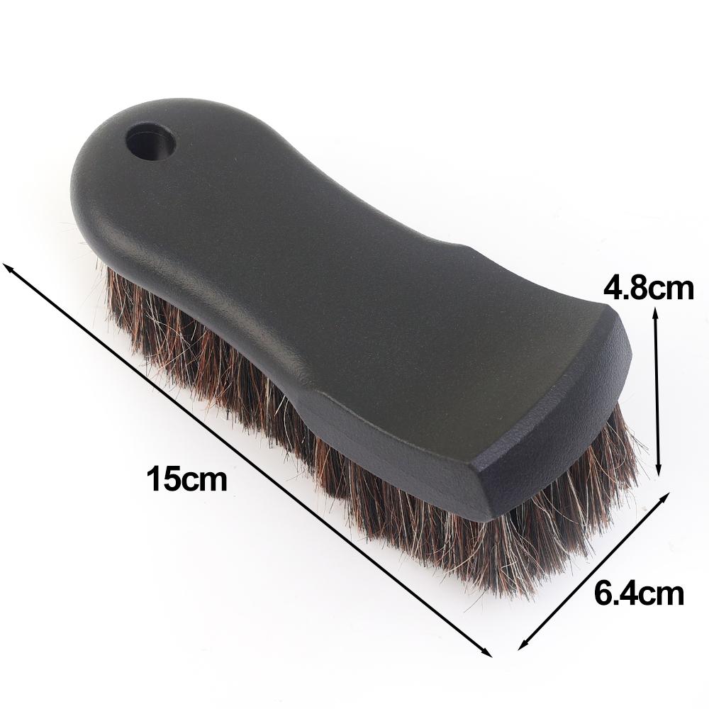 

Щетка для чистки кожаного салона автомобиля из натурального конского волоса, мягкие щетки для чистки колесных дисков, инструменты для мойки и чистки автомобилей чёрный