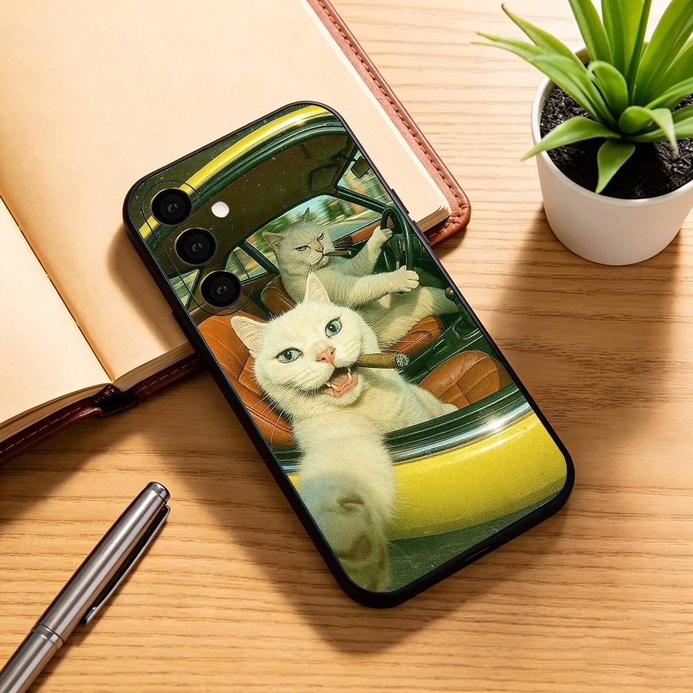

Pet Cat Funny meme Phone Case For Samsung Galaxy A73,A72,A71,A70,A53,A52,A51,Soft Silicone Black Cover Samsung a53 5g