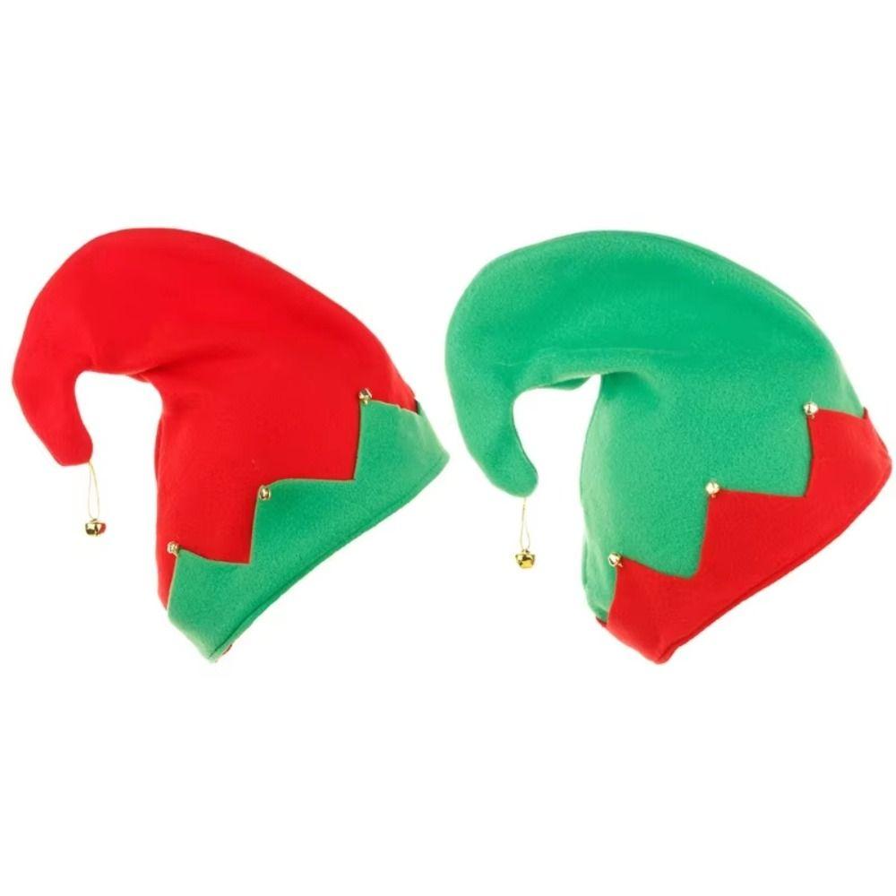 Metal Bell Ornament Elf Hat Pointed Top Design Christmas Headwear  Christmas Party