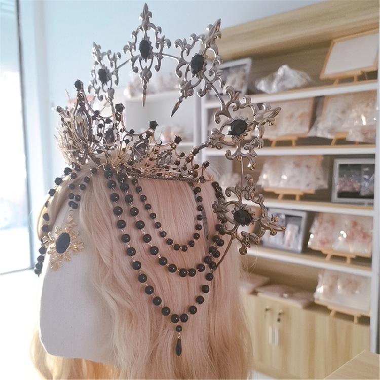 Elegant Dark Crown Tiaras for Women Pageant Psychic Headband Perfect for Weddings and Prom Coronet