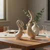 Set di 2 Figure di Coppia di Anatre Stile Nordico Ornamenti Rustici Casa Influenzata dal Vintage