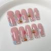 Handmade Press-On Nails Long Square Shape Ice-Transparent Sweet Minimalist Acrylic Nail Tips Women