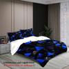 Geometric 3D Triangle Bedding Set Blue Black Cyber Edgy Duvet Cover Set With Pillowcases For Teens Bedroom Twin Queen King Sizes
