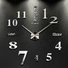 3D Large Wall Clock DIY Mirror Wall Stickers For Home Living Room Decor Frameless Quartz Clocks Self Adhesive Hanging Watches