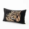 Kissen Zuhause Kissen Luxus Schwarz Samt Silber Leopard Stickerei Kissenbezug 18x18 Zoll Kissenbezug Modern Sofa Bett Coussin