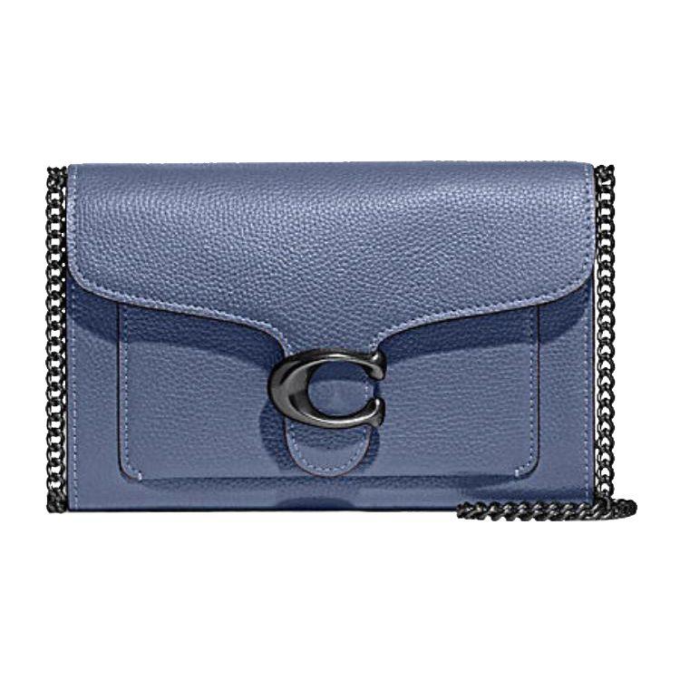 

Coach Tabby 20 Solid Color Chain Polished Pebble Leather Clutch Shoulder Crossbody Bag Small Women bags Denim-Blue 89364-V5D61 Basic Set (Bag+Dust Bag)