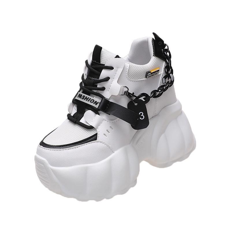 

Women s Trendy Round Toe Dad Sneakers - Fashionable Thick Sole Casual Shoes 35 білий