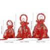 10pcs Chinese Style Canvas Flower Drawstring Bag Large Capacity Korean Style Festive Sugar Bag Wedding Handheld Candy Bags
