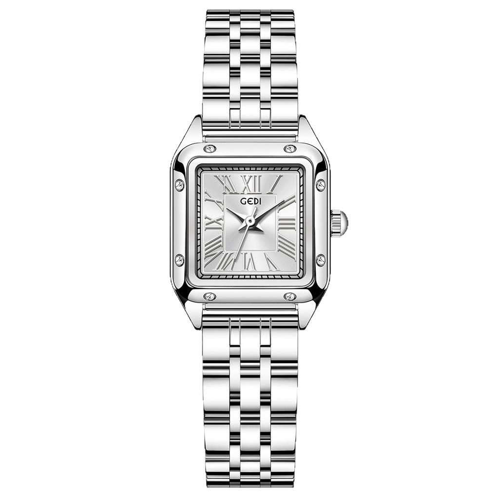 Exquisite Small Square Plate Light Luxury High-Value Steel Belt Women'S Watch Niche High-End Women'S Quartz Watch