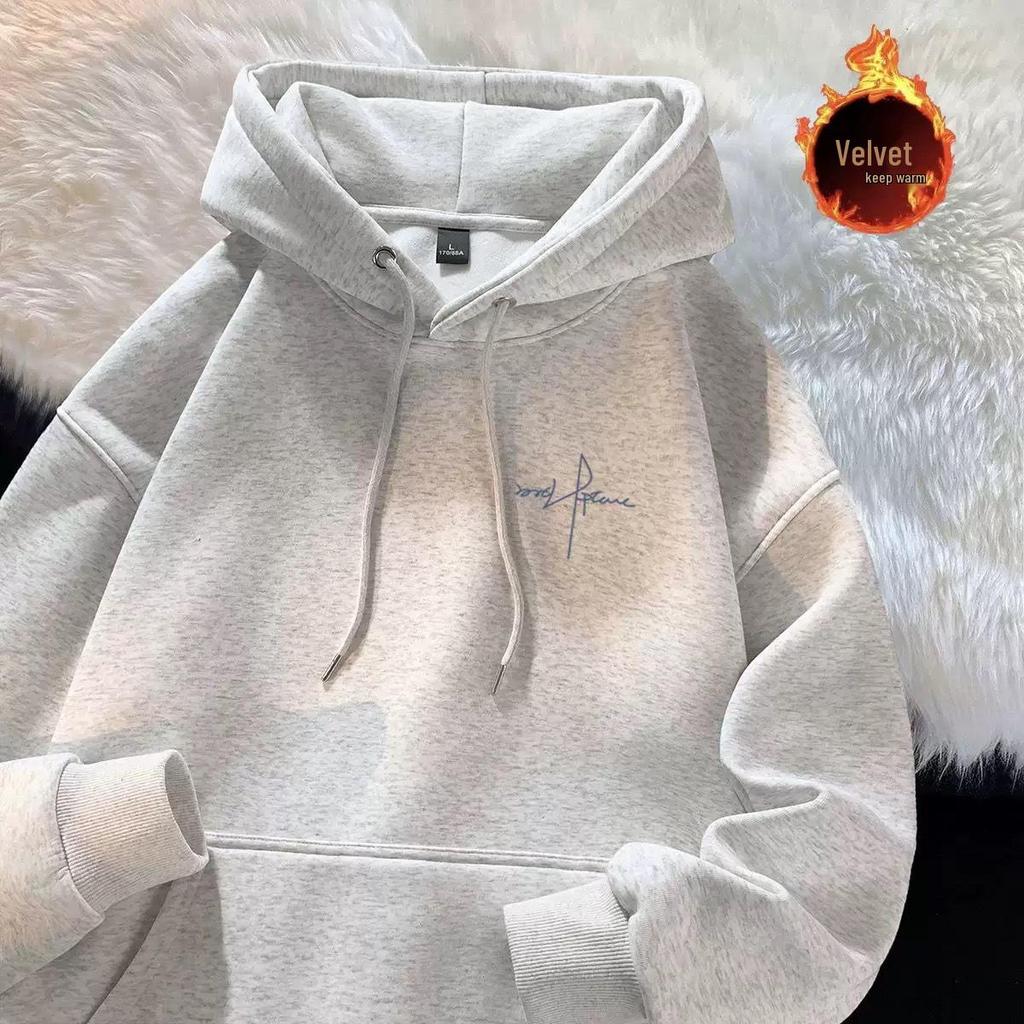 Herren Trendy Plus Samt Kapuzenpullover - Herbst/Winter Verdickte Lässige Jacke