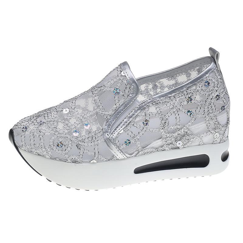 Spring & Fall Mesh Wedge Slip-on Casual Shoes