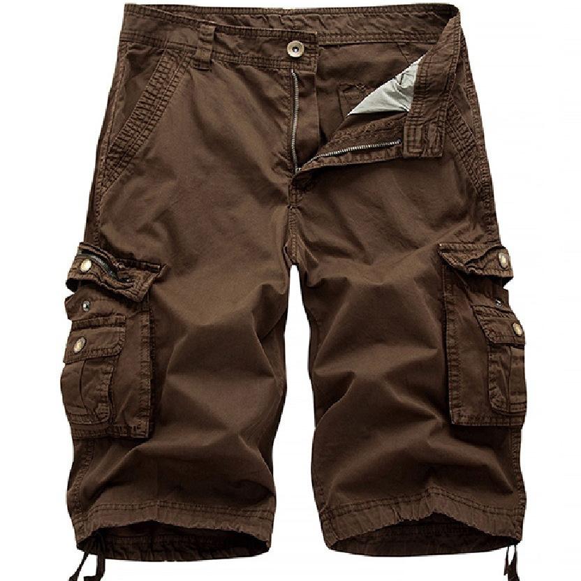 Choice Cargo Shorts Men Summer Homme Shorts Casual Solid Multi-Pocket Male Cargo Shorts Plus Size