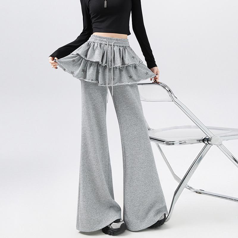 Falda con Dobladillo de Estrella Falsa de Dos Piezas para Niña 2026 Pantalones de Microcampana Adelgazantes - Estilo Casual de Primavera