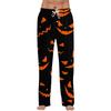 Mens Halloween Printed Drawstring Lounge Pants Casual Relaxed Fit Sleepwear Trousers with Pumpkin Pattern Design
