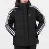 Adidas 3-Stripe Puff Jacket with Double-Knit Zip Pockets and Hood Women Outerwear Black H23063