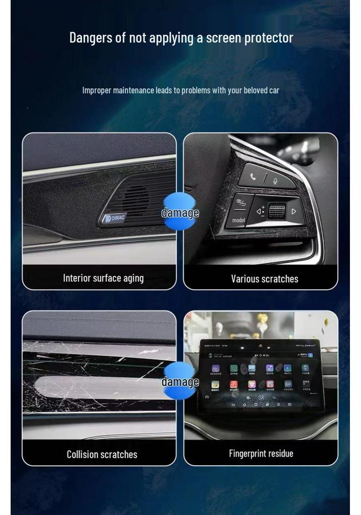 Huawei Zhijie S7 Innenfolie: Konsolen-Aufkleber & Navigationsbildschirm-Schutz