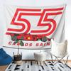 Carlos Sainz Jr F1 Signatur Grafik Wandteppich Ästhetische Heimdekoration Wandteppiche für Wohnzimmer Schlafzimmer