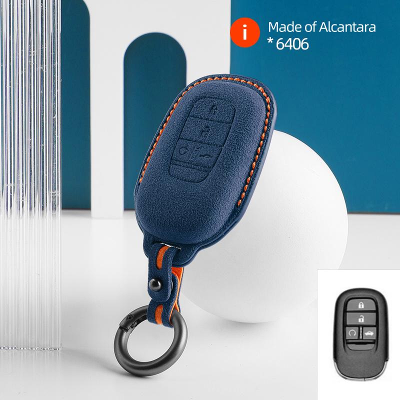 Car Key Case Cover Shell For Honda Vezel City Civic Jazz Brv Brv Hrv Remote Protector Suede Interior Accessories