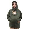 Unisex Outdoorowa Bluza z Kapturem i Kieszenią do Noszenia Zwierząt Domowych, Rozpinana Bluza z Kapturem, Fuzzy Bluza z Kapturem Zapinana na Zamek