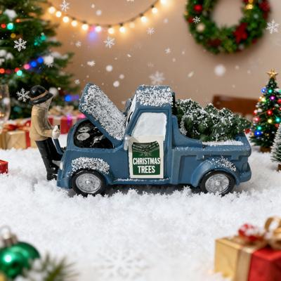 Vánoční ozdoba červeného náklaďáku Stabilní základna Syntetická pryskyřice Figurka auta Všestranná Stolní police Dekorace na strom