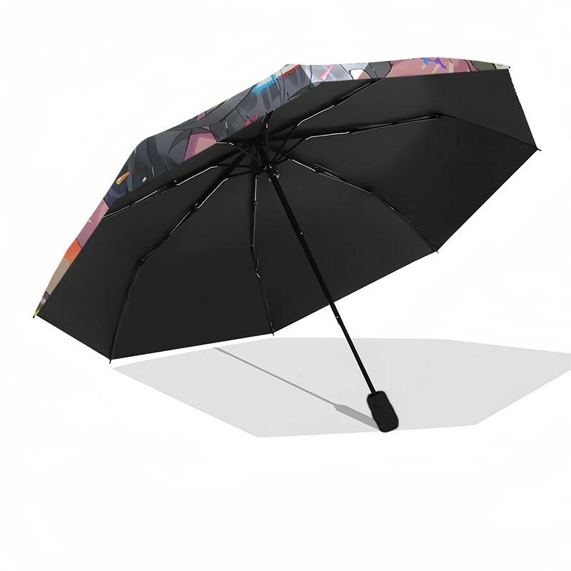 1pc Outdoor Umbrella with Anime Character Design - Automatic Opening/Closing, Portable 3-Fold Design, 8-Rib Iron Frame, Perfect Gift for Fans, Tr