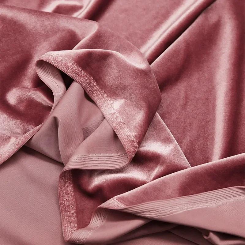 100x155cm High-density Korean Velvet Golden Velvet Fabric Non Pour Down Elastic Soft Dress Chi-pao DIY Clothing Sewing Fabric