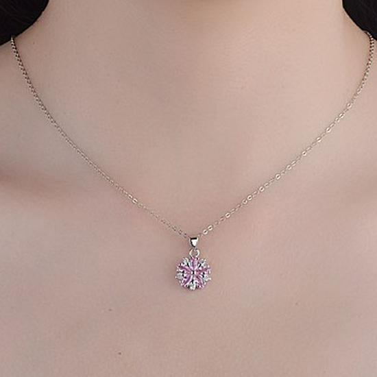 Pink Cherry Blossom Clavicle Pendant Necklace