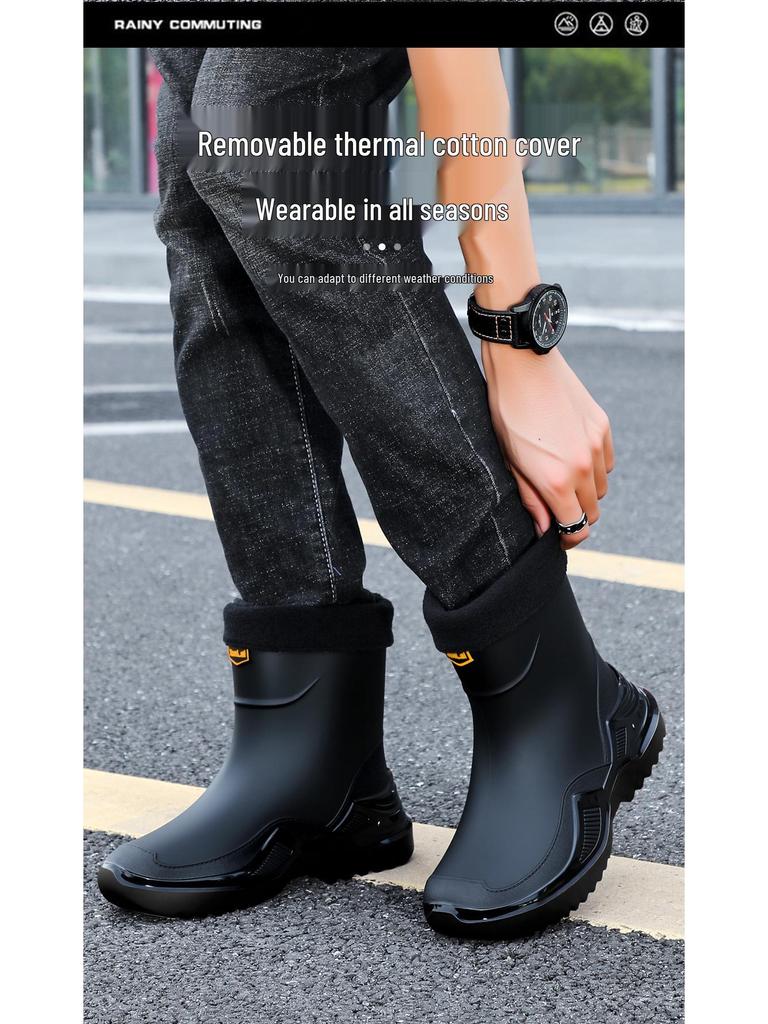 Men's Outdoor Non-Slip Waterproof Rain Boots for Mountain Climbing & Fishing