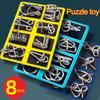 8-teiliges Set Metall Montessori Puzzle Draht Gehirn-Denksportaufgaben Kinder Erwachsene Interaktives Spiel Entspannung Pädagogisches Spielzeug