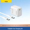 PISEN 20W PD Fast Charger - Safe, Foldable, Compact, Portable Travel Charging Set for Apple Devices