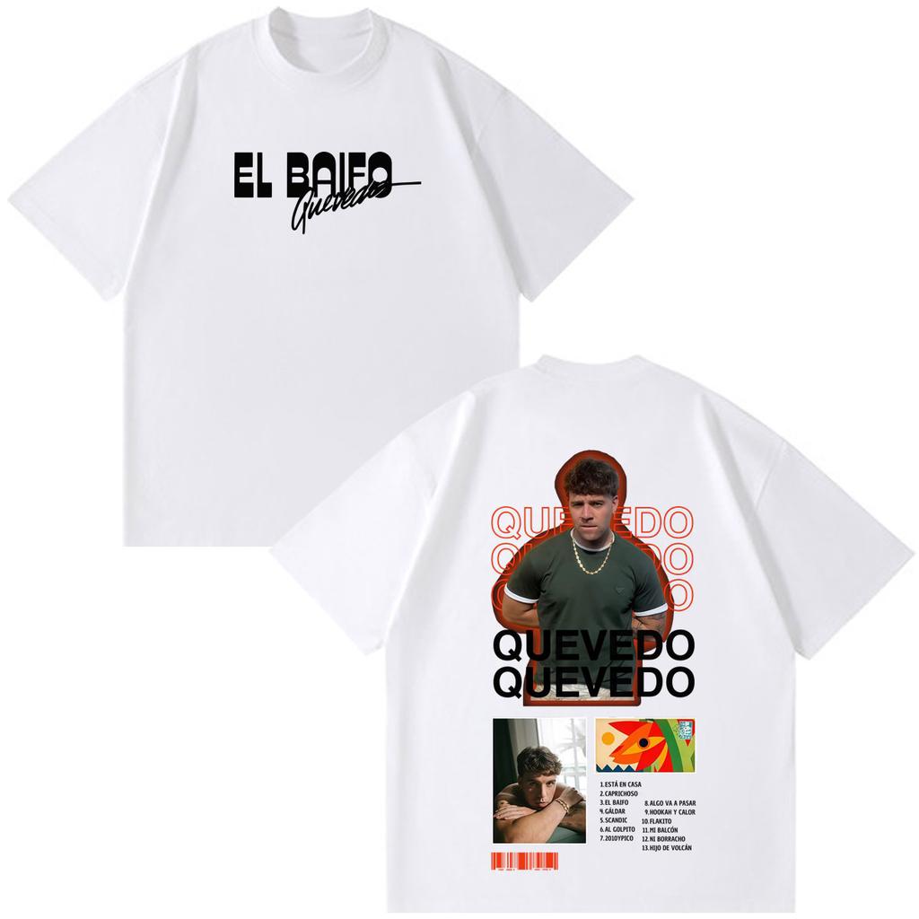 Quevedo El Baifo Album 2026 Tour Print Tshirt Unisex Unisex Fashion Cotton Tshirt Casual Hiphop Shortsleeved Vintage Tshirts