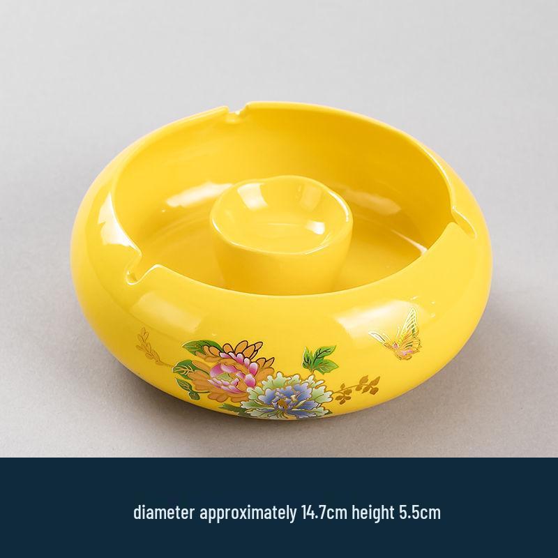 Large Vintage Ceramic Ashtray: Luxury Retro Decor for Home or Office