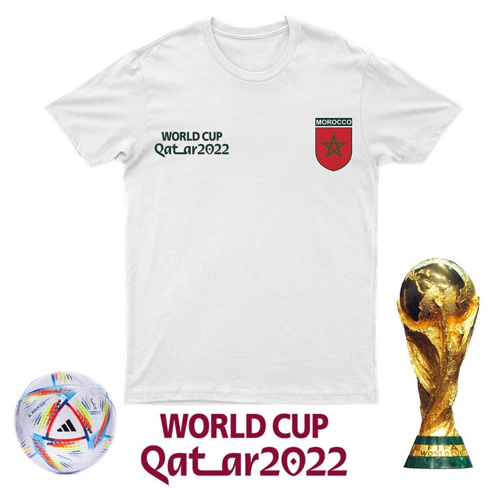 

Morocco Football T-Shirt Team Badge Family Matching T Shirt #WC 4XL