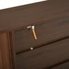 120x40x80cm Sideboard,Storage Cabinet ,Walnut Wood Colour Open Fence Construction for Living and Dining Room,Adjustable Metal Legs,MDF Material