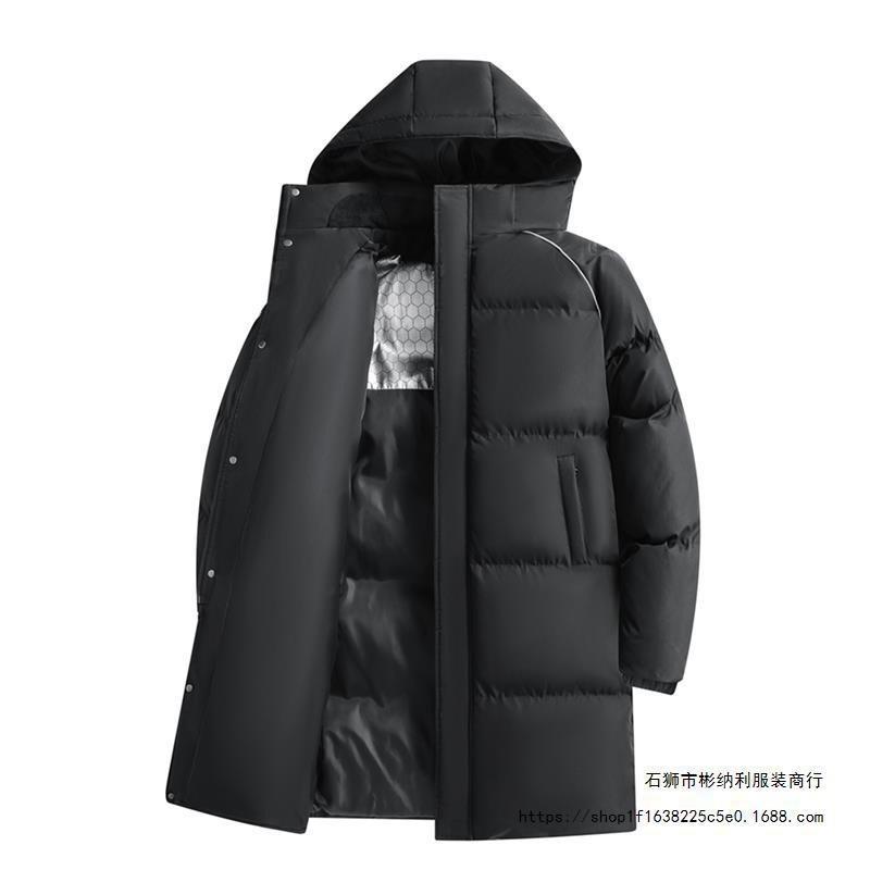 Winter New Cotton Clothes Women's Medium Length and Width Over the Knee Loose Thickened College Couple Han Gao Coat Men