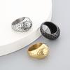 Kalen Stainless Steel Geometric Square Round Ring Men‘s Hip Pop Cool Boy Gift #7-#11 Chunky Anillos Polished Trend Jewelry