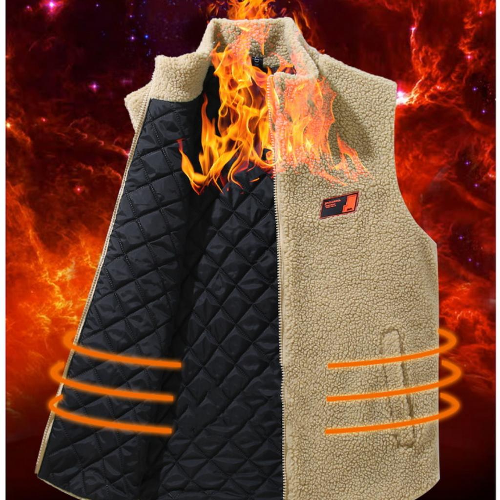 Men's Plus Size Lamb Velvet Vest Casual Plus Velvet Vest Plus Fat Oversized Cotton Vest 4XL-12XL