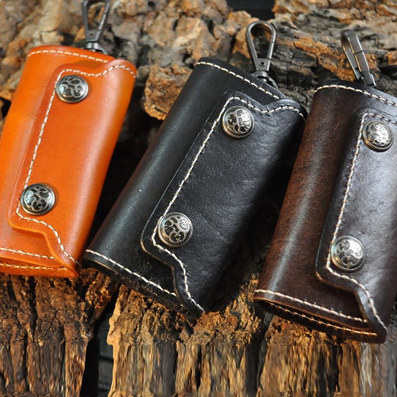 Buy Men Women Leather Handmade Car Key Case Key Holder Key Wallet at ...