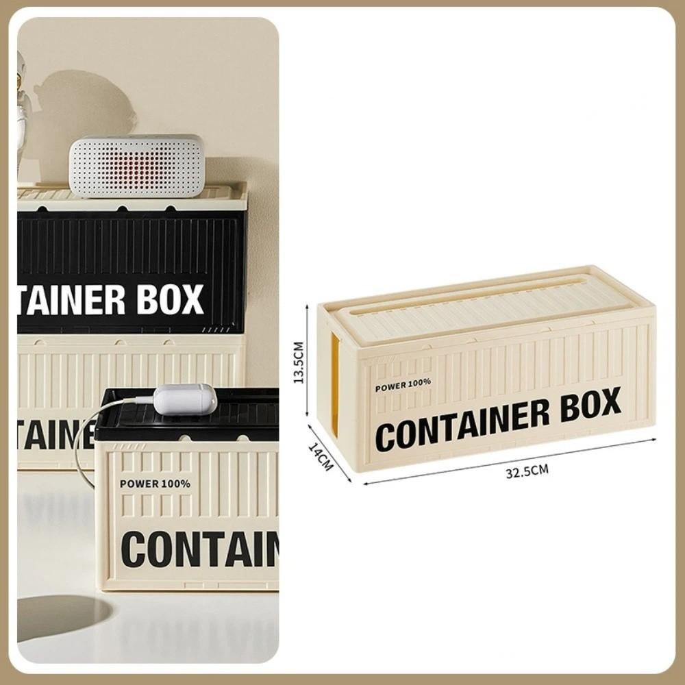 Desktop Decoration Power Strip Organizer Box Plastic Dustproof Management Storage Case Home Organization Tool Space Saving