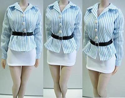 Figure Sexy Female Secretary Office Lady Long Sleeve Mini Skirt and Belt Set and Head Not [TOYBARJAPAN] 1/6 Accessories/Beautiful Shirt, (Body