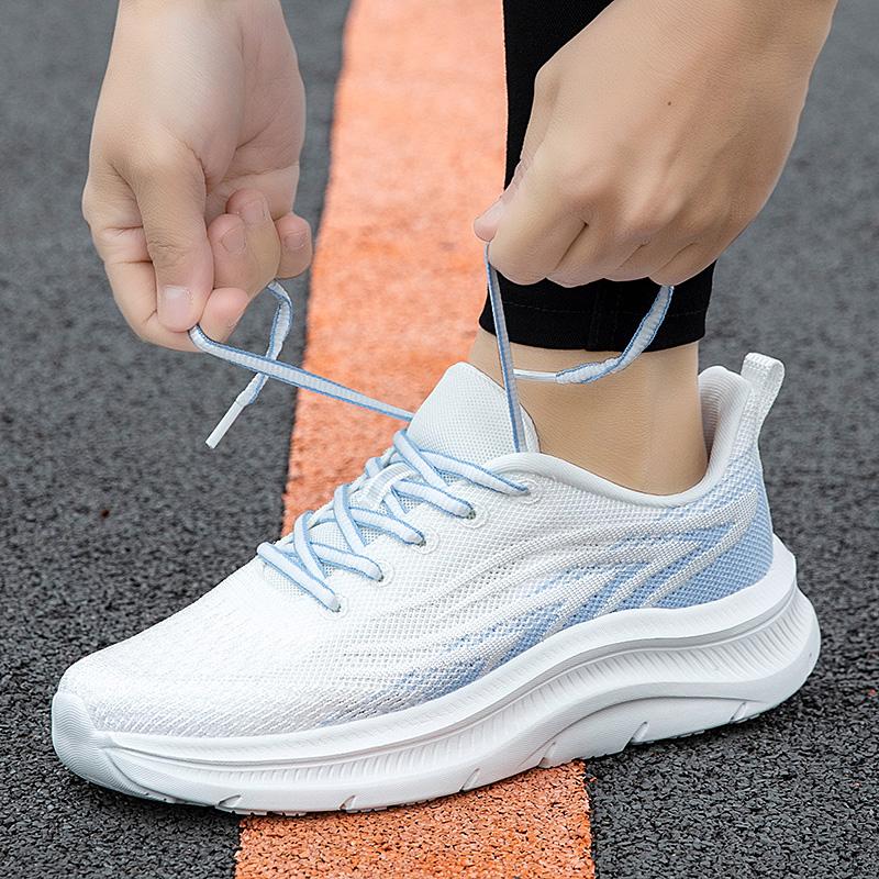 Big Size 43 Sports Shoes for Women 2025 New Fashion Korean Version Trendy Fly Woven Breathable Anti Slip Lightweight Running Sho