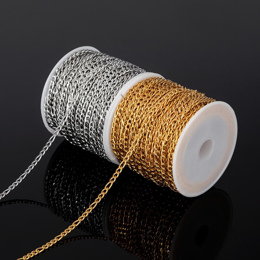Stainless Steel Non-Fading Titanium DIY Cuban Figaro Necklace Chain